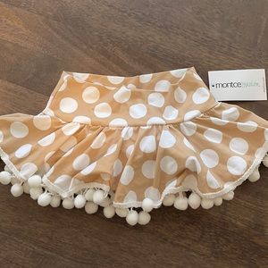 Montce Polka Dot Pom High Rise Skirt Small